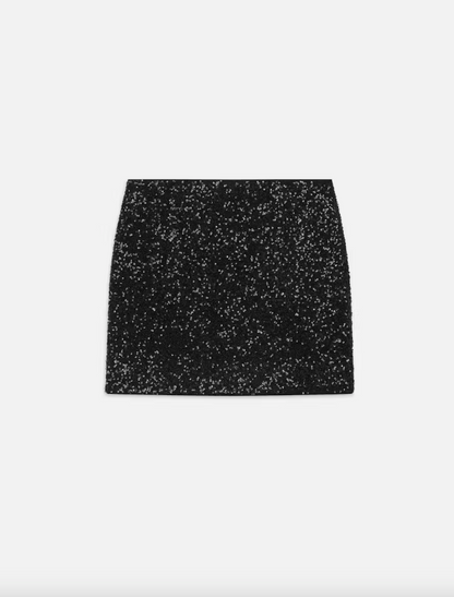 Sequin Mini Skirt Black - Frame