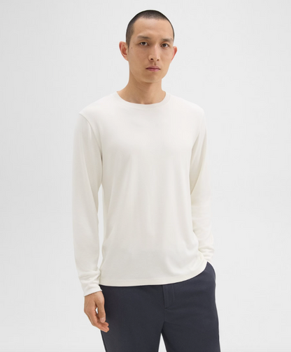 Essential Long Sleeve Tee Winter White - Theory Men