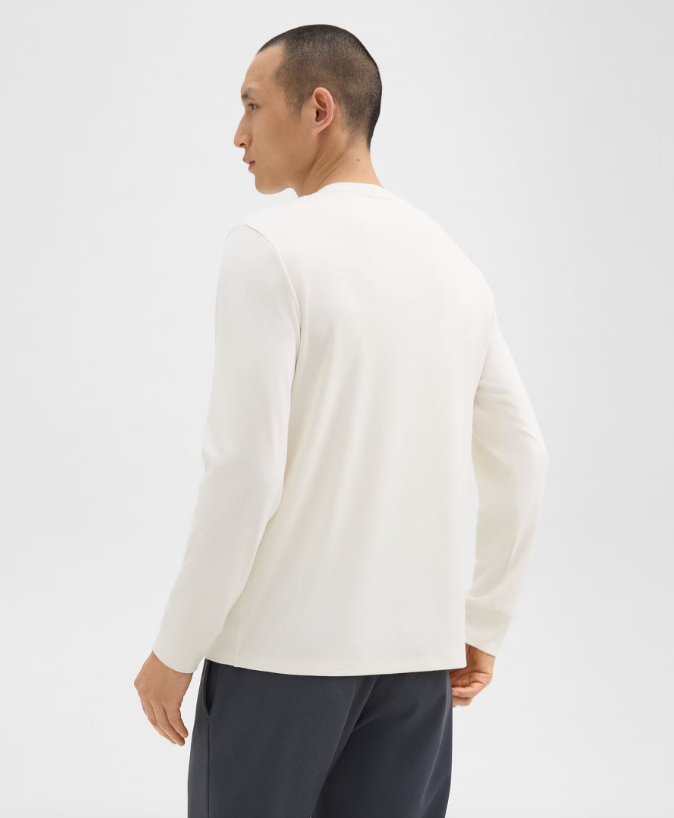 Essential Long Sleeve Tee Winter White - Theory Men