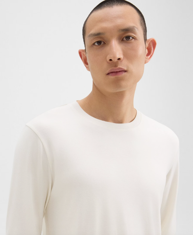 Essential Long Sleeve Tee Winter White - Theory Men