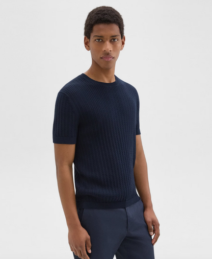 Cable Knit Tee Baltic - Theory Men