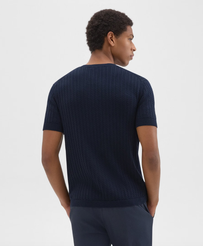 Cable Knit Tee Baltic - Theory Men