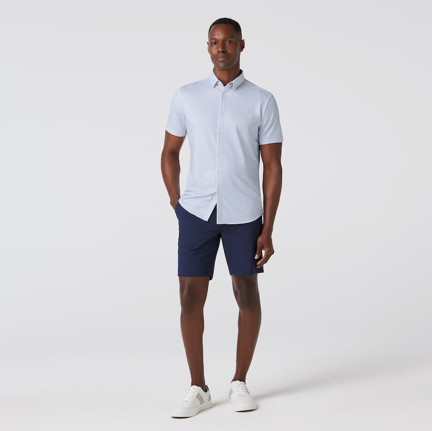 Haylard Short Sleeve Sky Palm Texture - Mizzen + Main