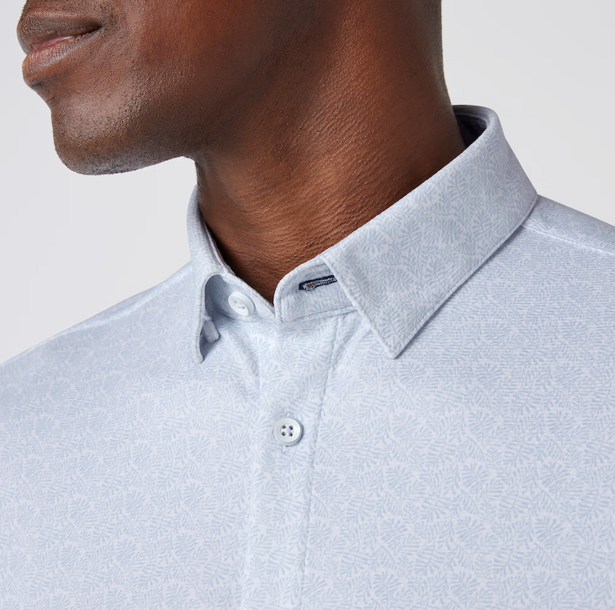 Haylard Short Sleeve Sky Palm Texture - Mizzen + Main