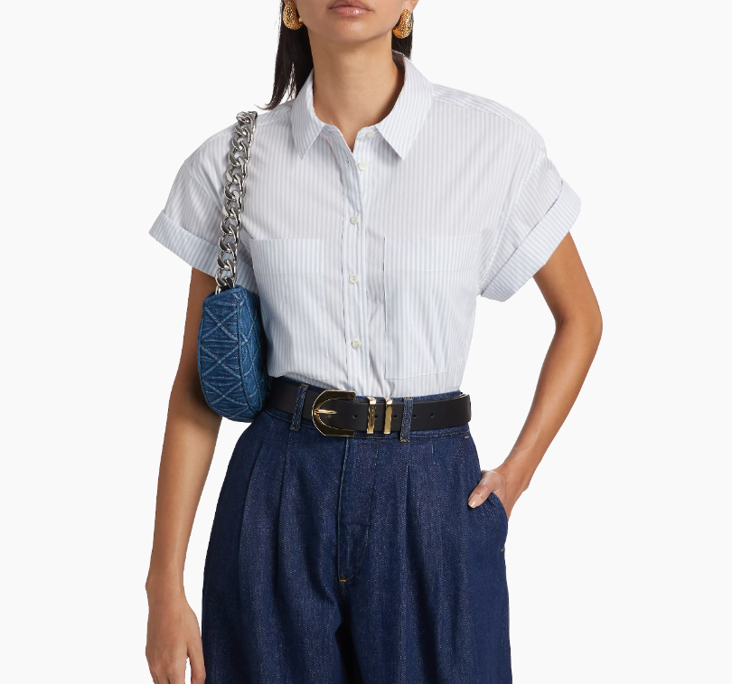 Cuffed Button Up Light Chambray Multi - Frame