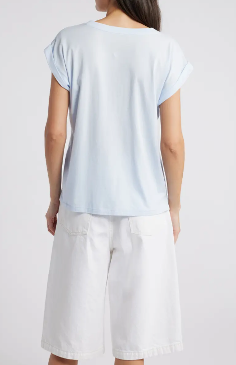 Easy V-Neck Tee Light Chambray - Frame