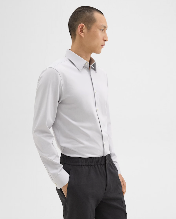 Sylvain Structure Knit Shirt Vapor - Theory Men