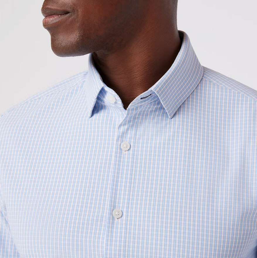 Leeward Dress Shirt Cornflower Winston Check - Mizzen + Main