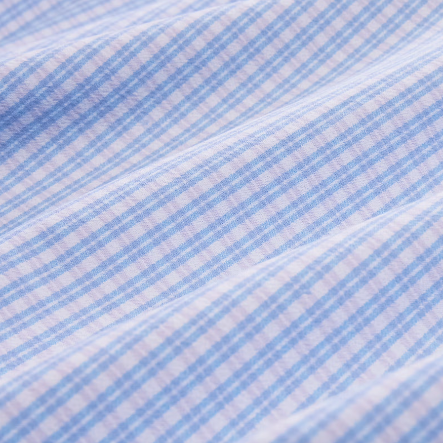 Leeward Dress Shirt Cornflower Winston Check - Mizzen + Main