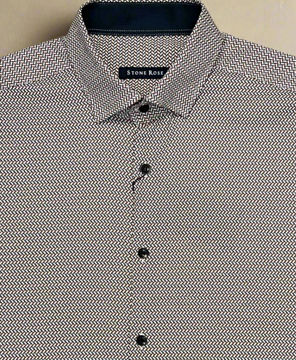 Nova Shirt Medium Orange Micro Weave - Stone Rose