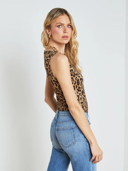 Shelly Tank Top Leopard - L'AGENCE