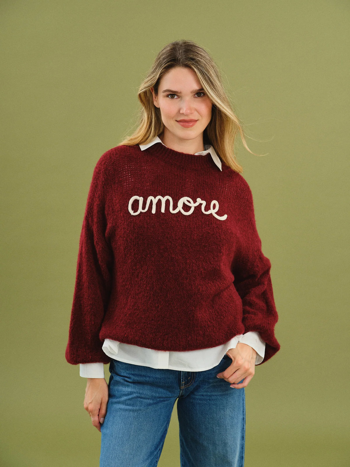 Amore Sweater Burgundy - Six Fifty Clothing