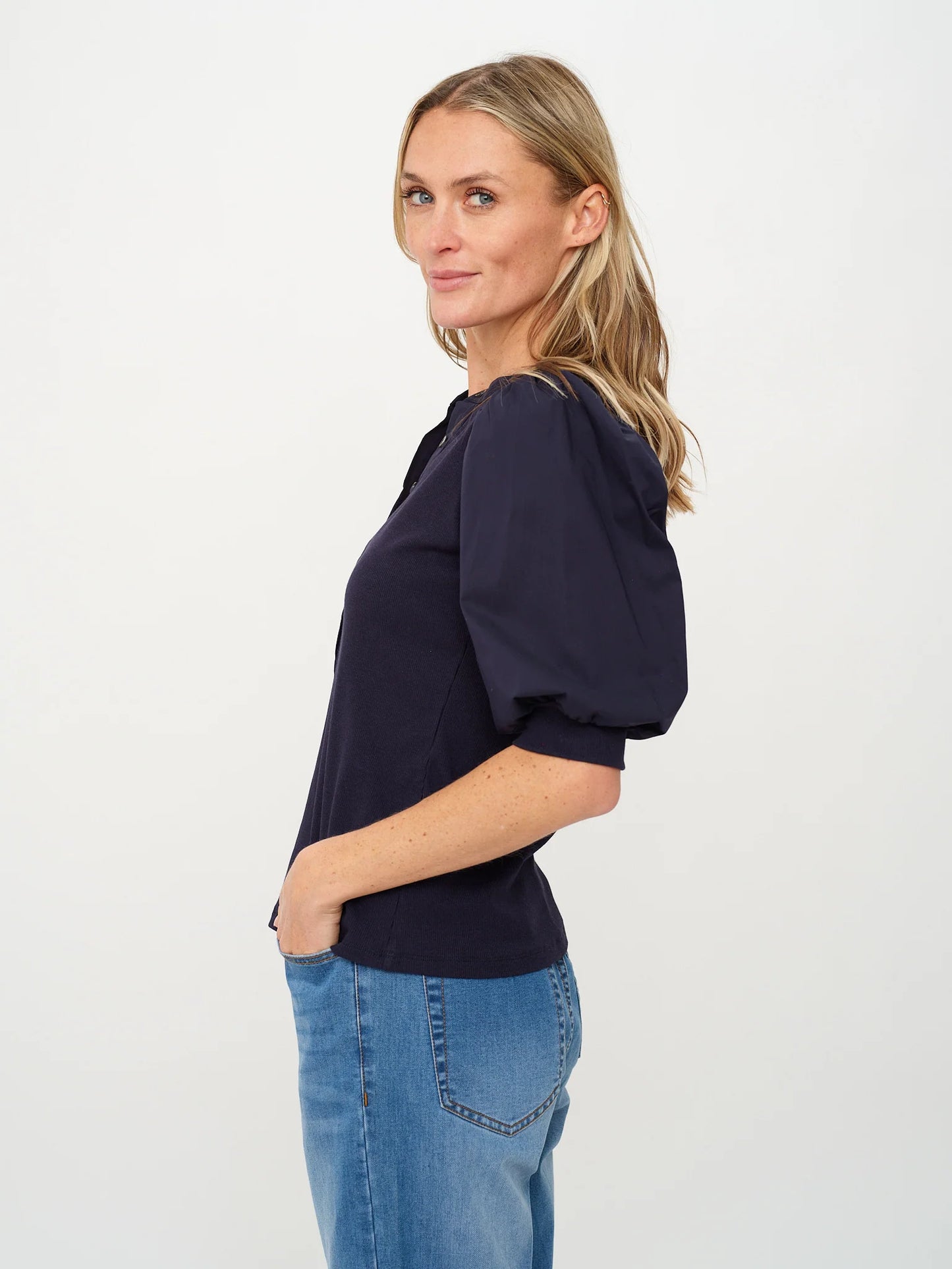 Audrey Top Navy - Six Fifty Clothing