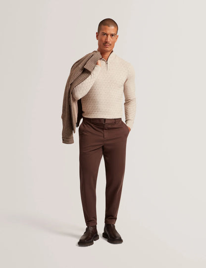 Jeremee T Stitch Half Zip Natural - Ted Baker