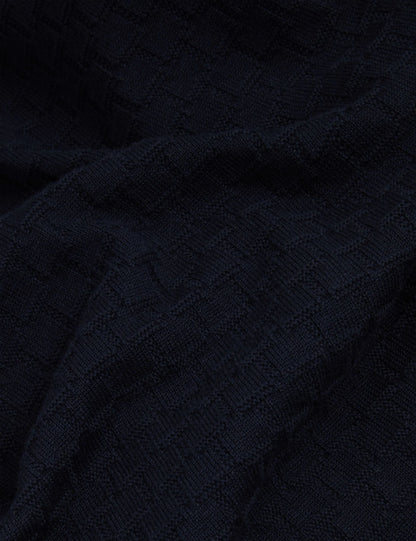 Jeremee Branded Texture Zip Neck Jumper Navy - Ted Baker