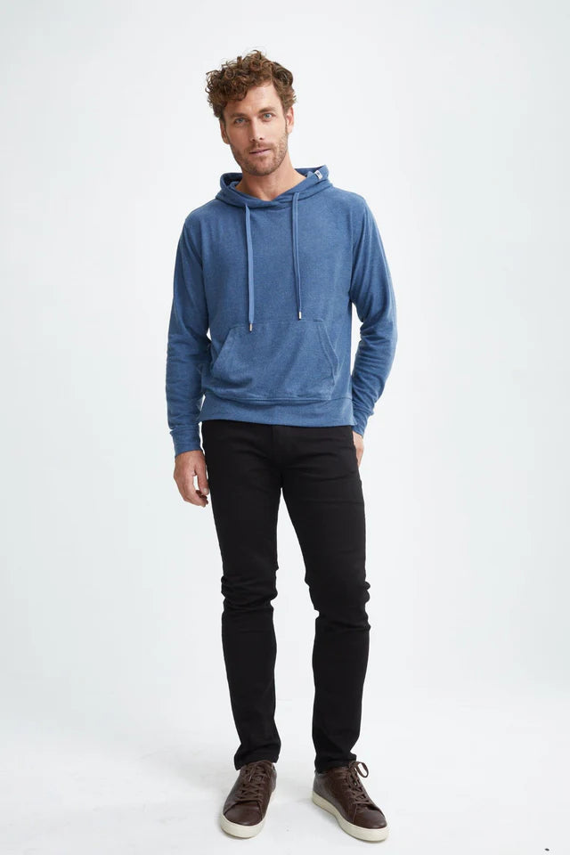 Jersey Fleece Knit Hoodie Denim Blue - Stone Rose