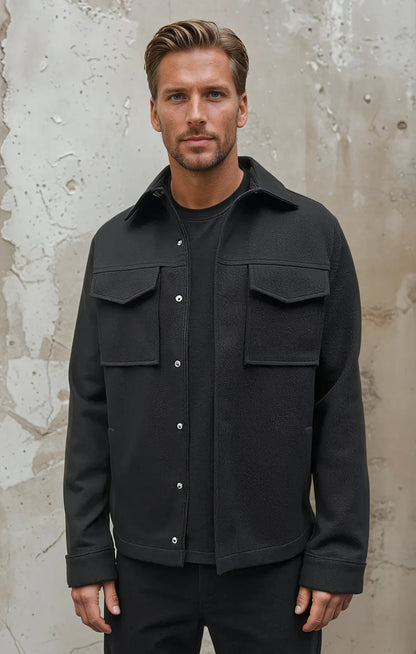 Studio Stretch Twill Jacket Black - Stone Rose