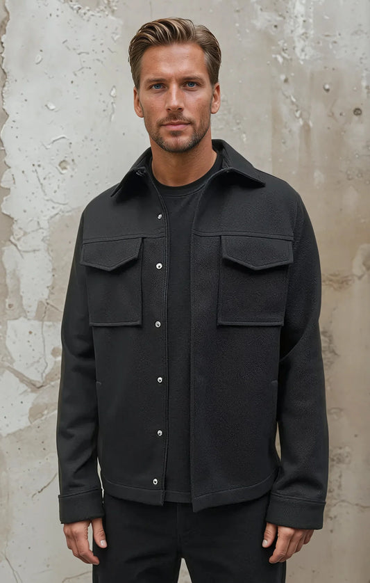 Studio Stretch Twill Jacket Black - Stone Rose