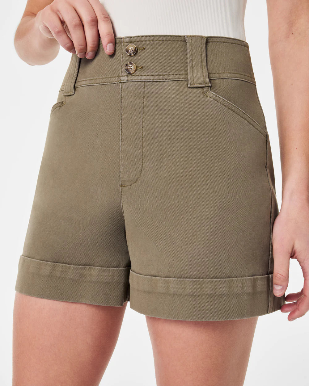 Stretch Twill Trouser Short Tuscan Olive - SPANX