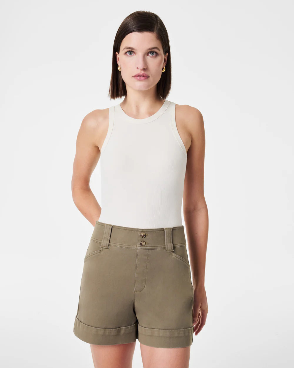 Stretch Twill Trouser Short Tuscan Olive - SPANX