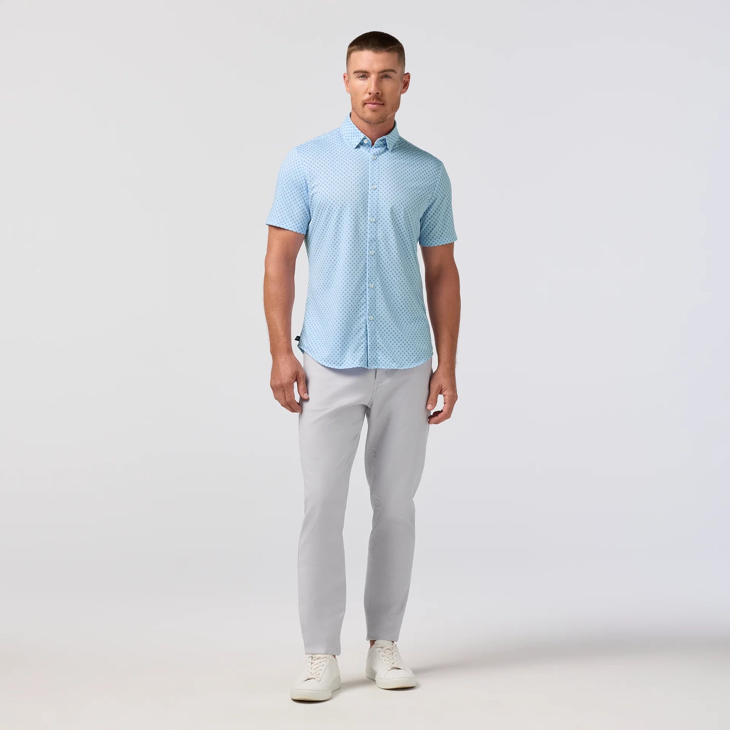 Halyard Short Sleeve Cloud Blue Circle Dash - Mizzen + Main