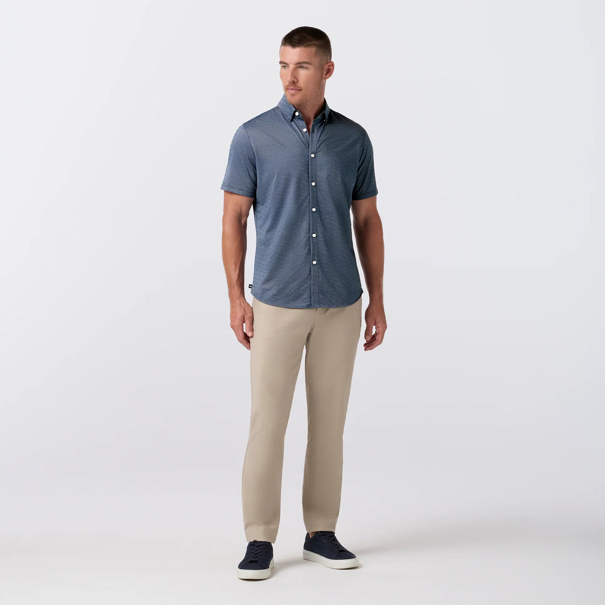 Halyard Short Sleeve Navy Floral Lattice - Mizzen + Main