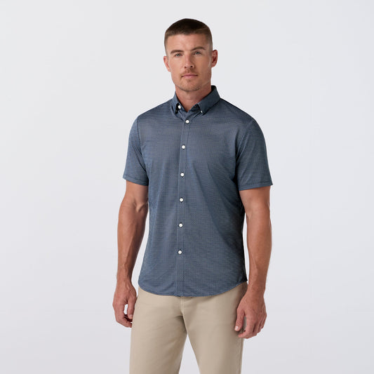 Halyard Short Sleeve Navy Floral Lattice - Mizzen + Main