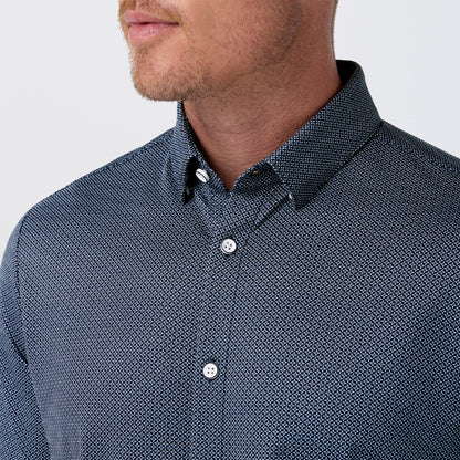 Halyard Short Sleeve Navy Floral Lattice - Mizzen + Main