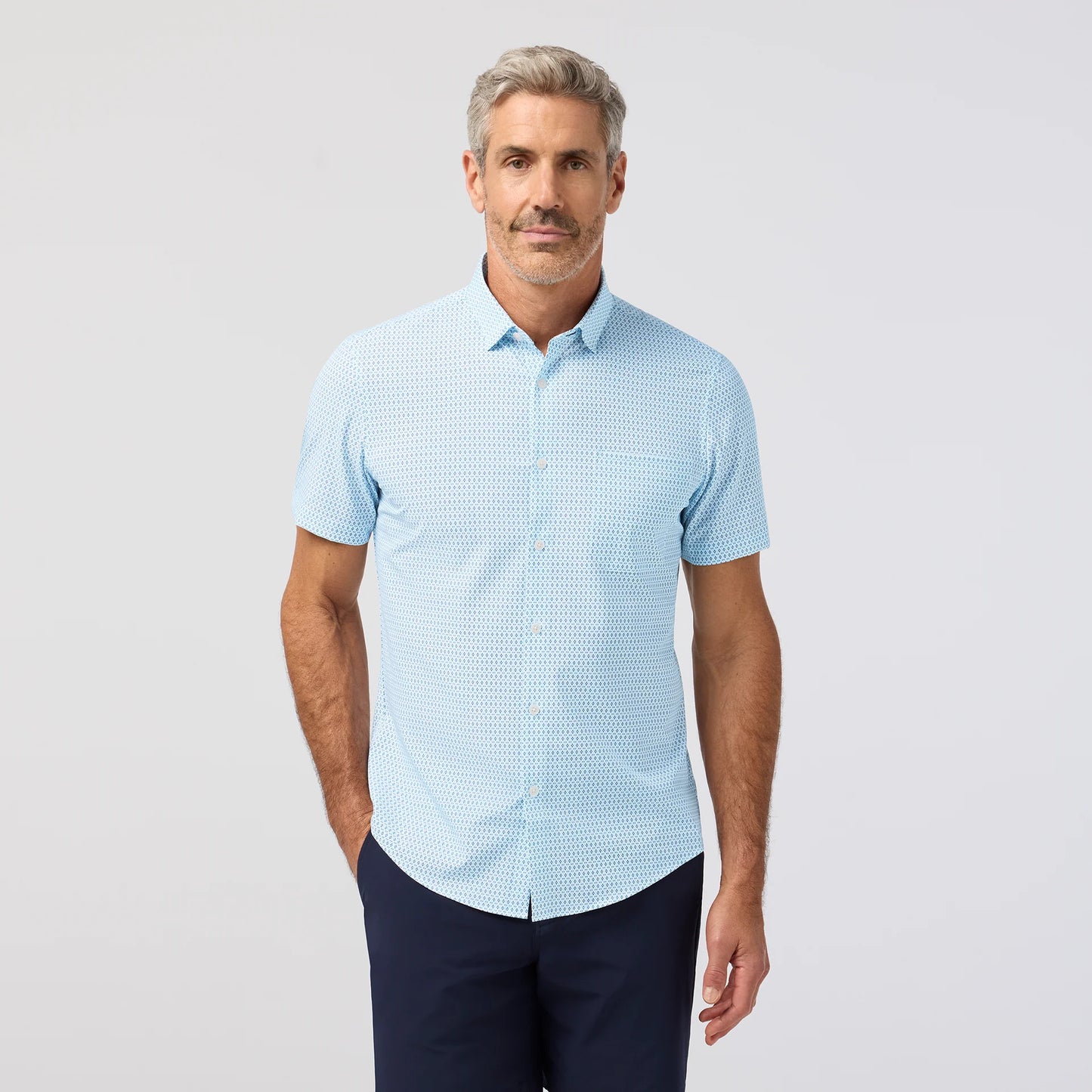 Leeward Short Sleeve Skyline Blue Multi Diamond - Mizzen + Main