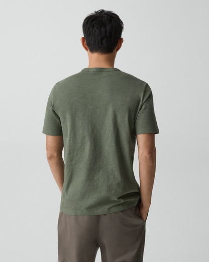 Essential Tee Cosmos Slub Cotton Light Ivy - Theory Men