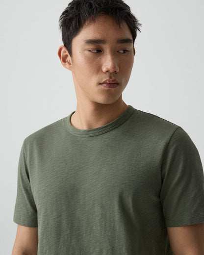 Essential Tee Cosmos Slub Cotton Light Ivy - Theory Men