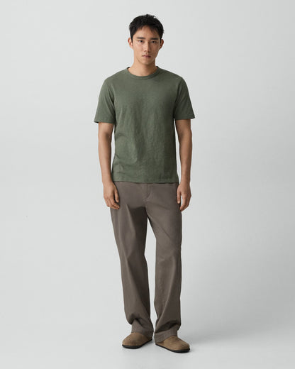 Essential Tee Cosmos Slub Cotton Light Ivy - Theory Men