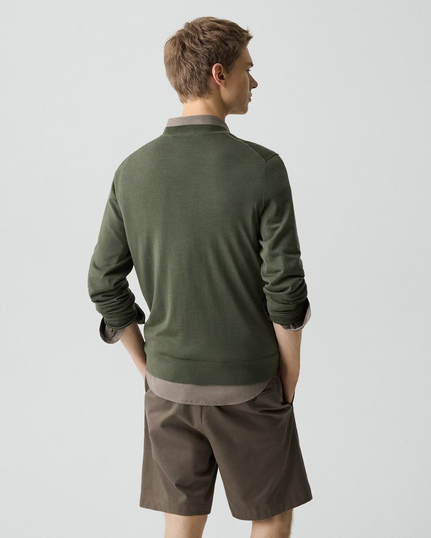 Crewneck Sweater Regal Wool Light Ivy - Theory Men