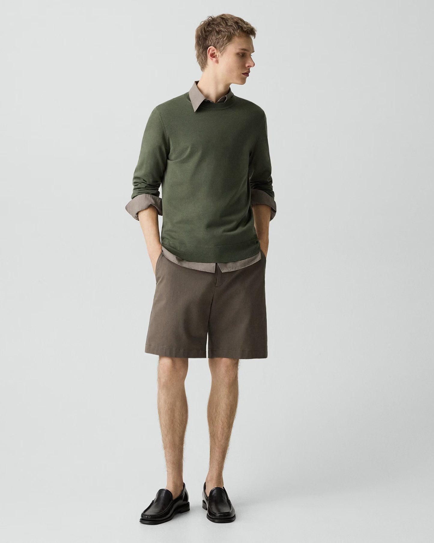 Crewneck Sweater Regal Wool Light Ivy - Theory Men
