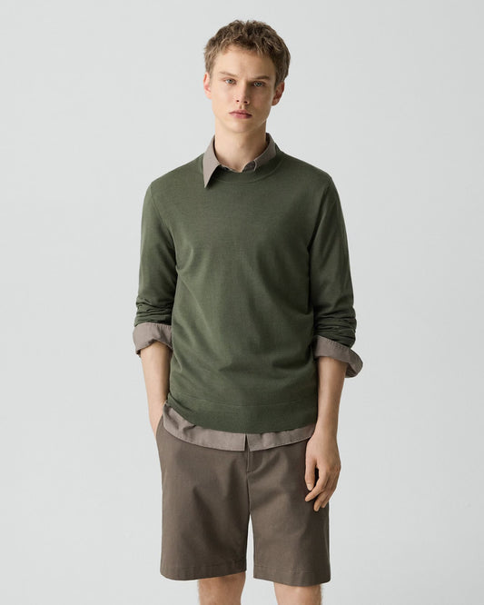Crewneck Sweater Regal Wool Light Ivy - Theory Men