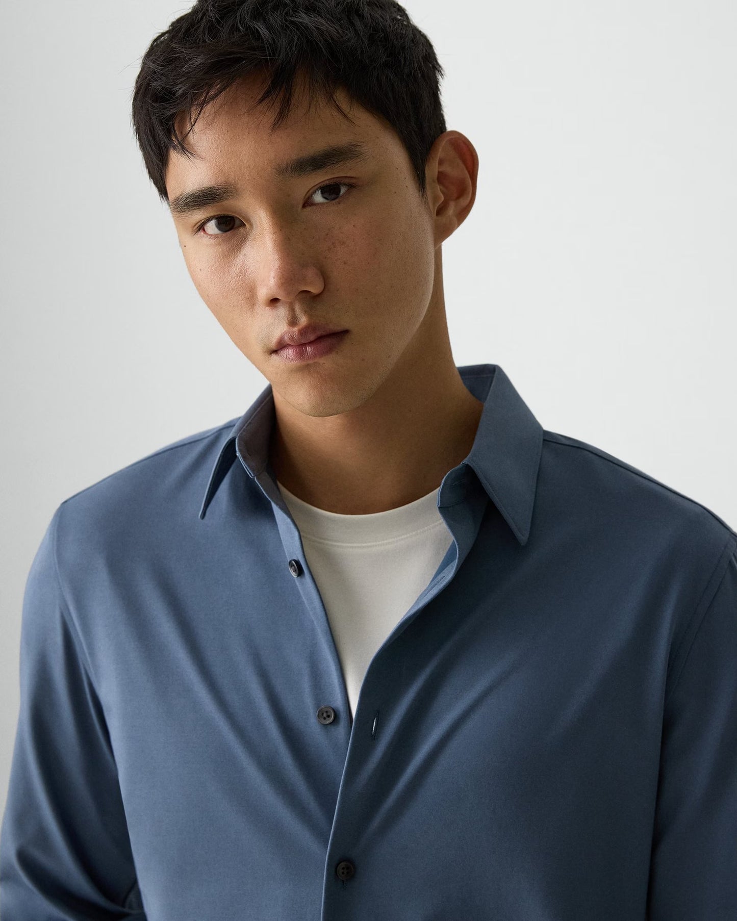 Sylvain Structure Knit Shirt Bering - Theory Men