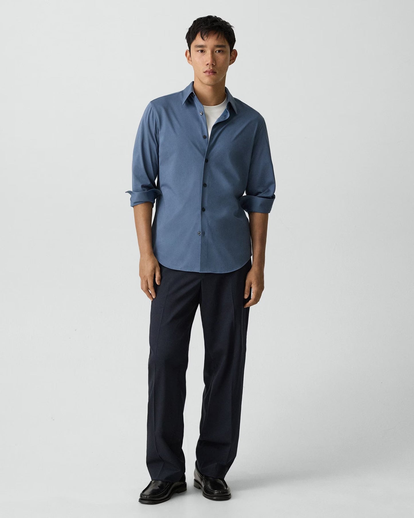 Sylvain Structure Knit Shirt Bering - Theory Men