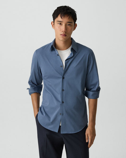 Sylvain Structure Knit Shirt Bering - Theory Men