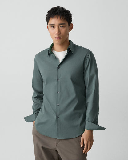 Sylvain Structure Knit Shirt Light Pine Grove - Theory Men