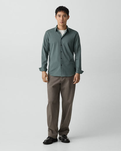 Sylvain Structure Knit Shirt Light Pine Grove - Theory Men