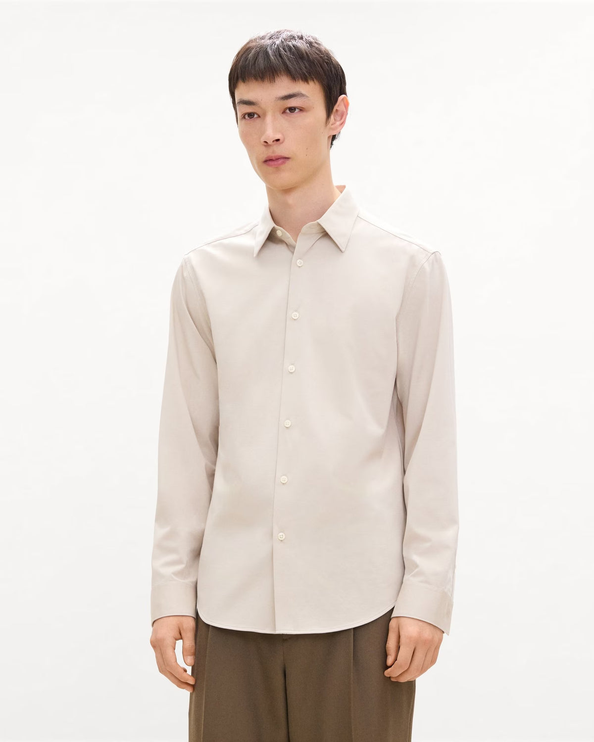 Sylvain Shirt Structure Knit Silver Stone - Theory Men