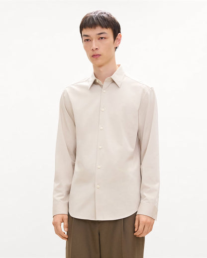 Sylvain Shirt Structure Knit Silver Stone - Theory Men