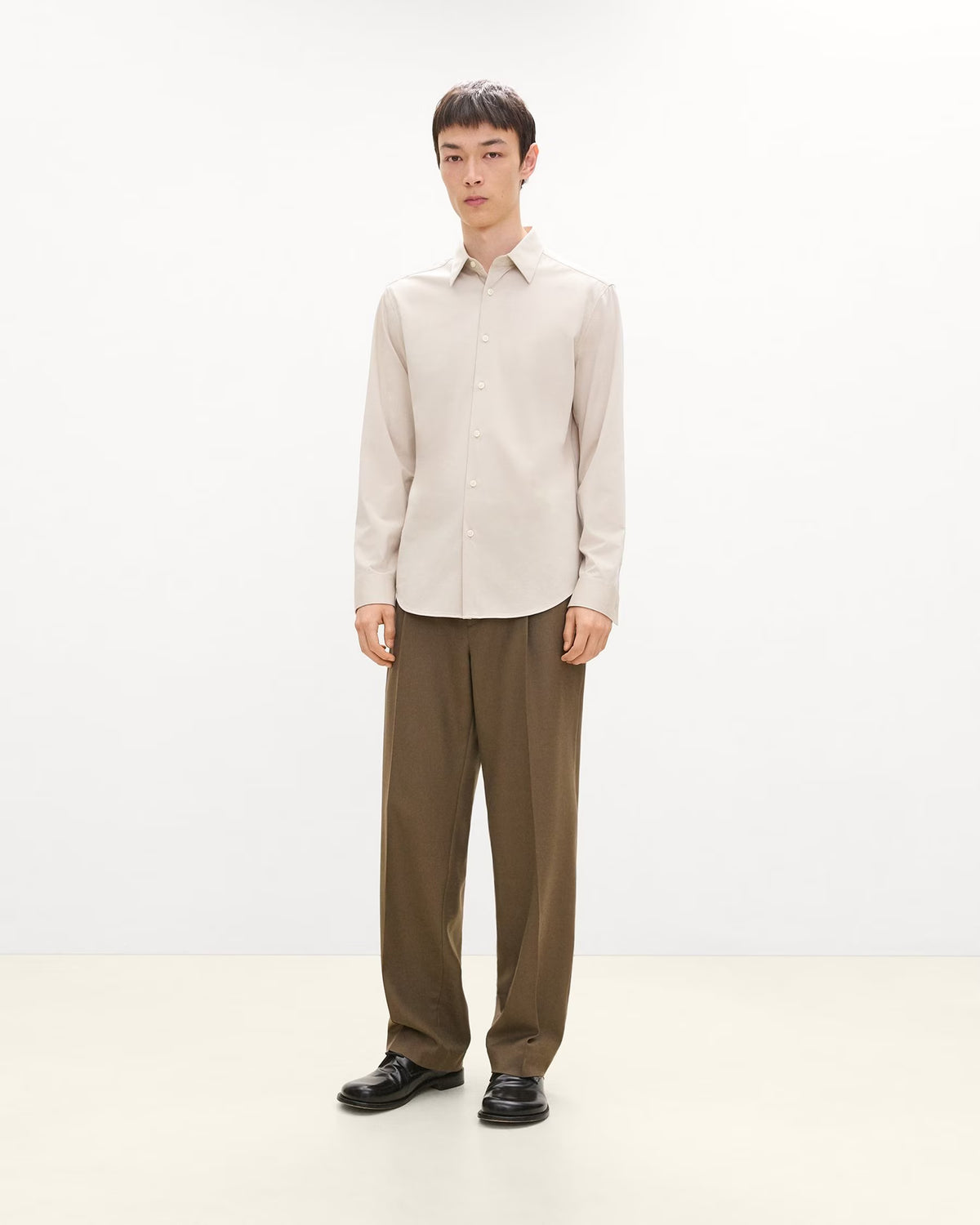 Sylvain Shirt Structure Knit Silver Stone - Theory Men
