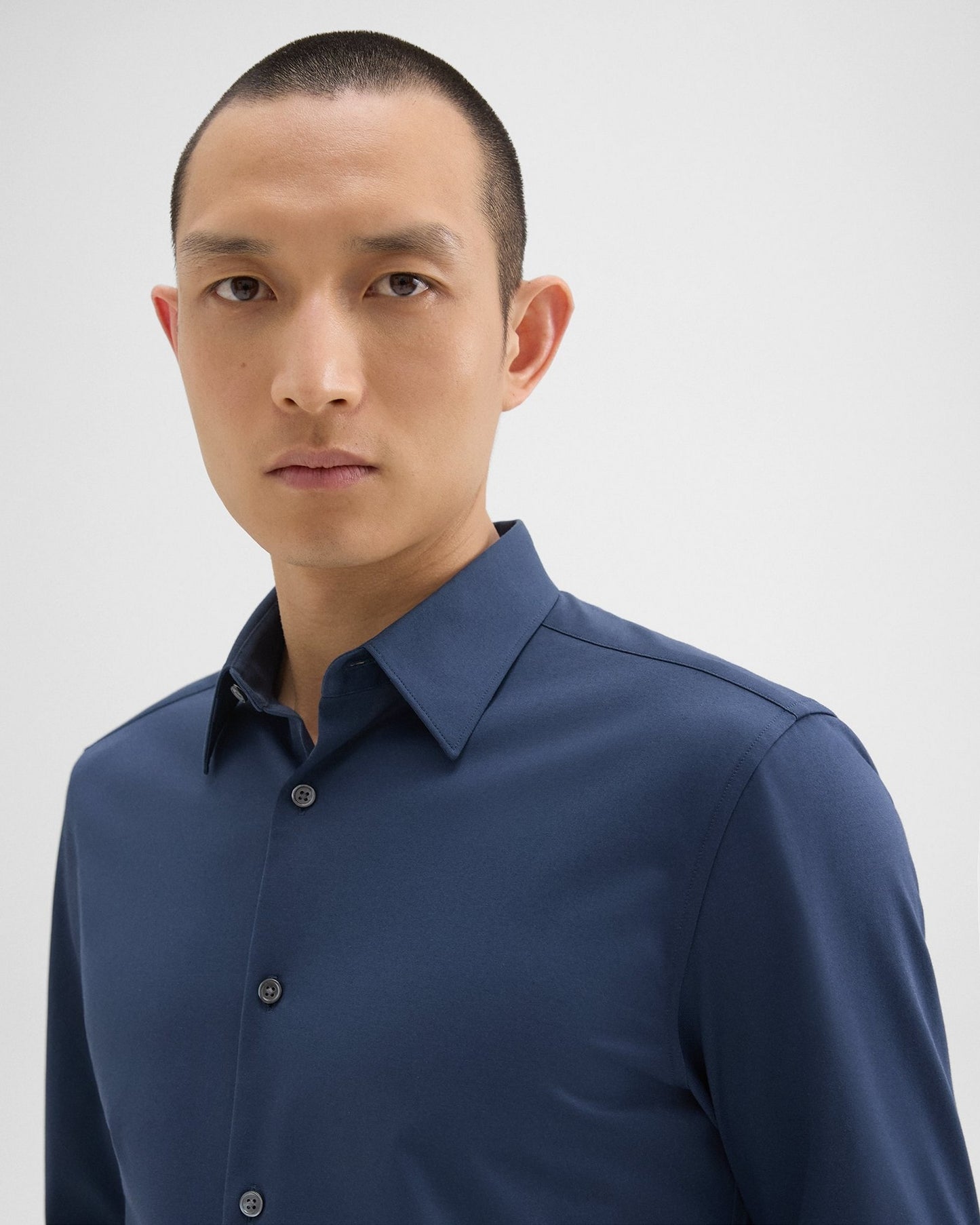 Sylvain Structure Knit Tailored Shirt Twilight - Theory Men