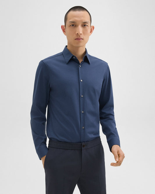 Sylvain Structure Knit Tailored Shirt Twilight - Theory Men