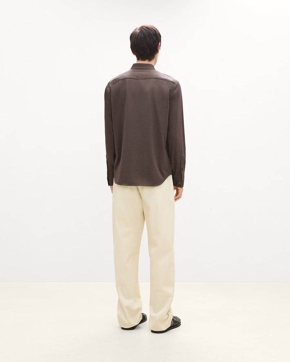 Sylvain Structure Knit Shirt Classic Brown - Theory Men