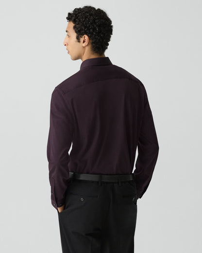 Sylvain Structure Knit Shirt Deep Eggplant - Theory Men