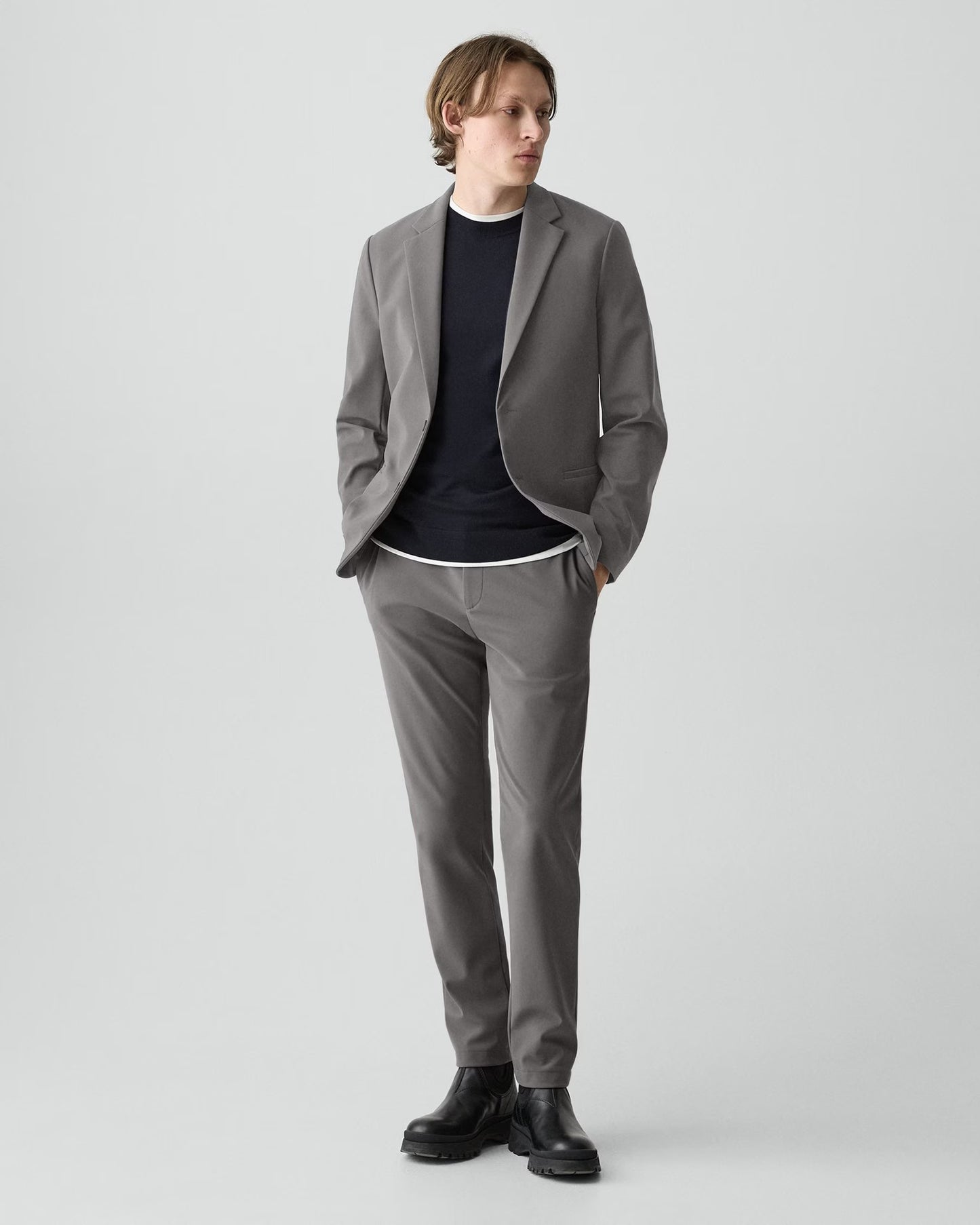 Zaine Pant Precision Ponte Carbon - Theory Men