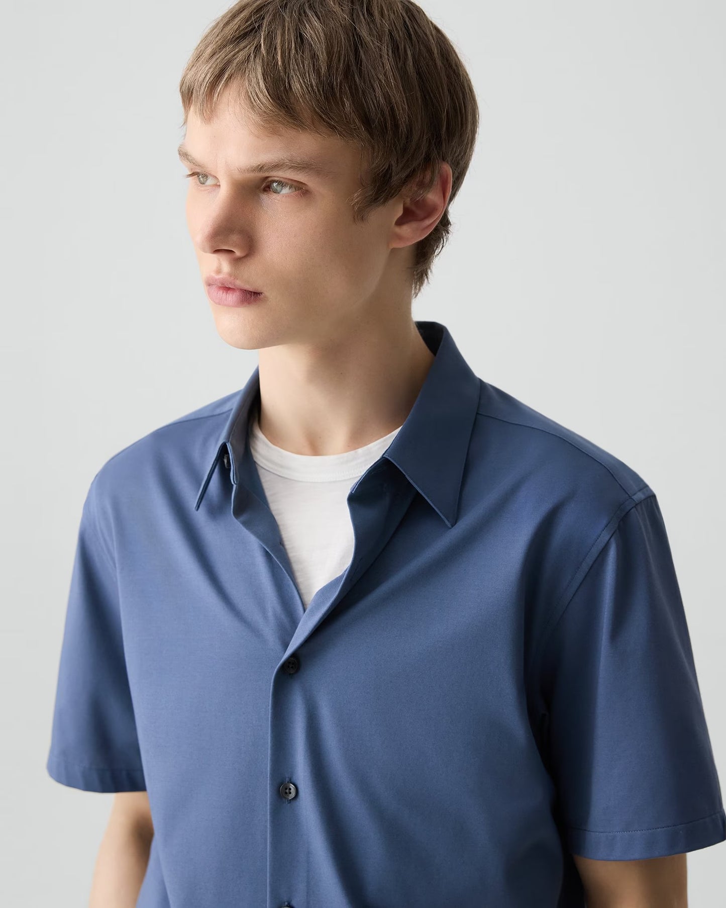 Irving Short-Sleeve Shirt Structure Knit Bering - Theory Men