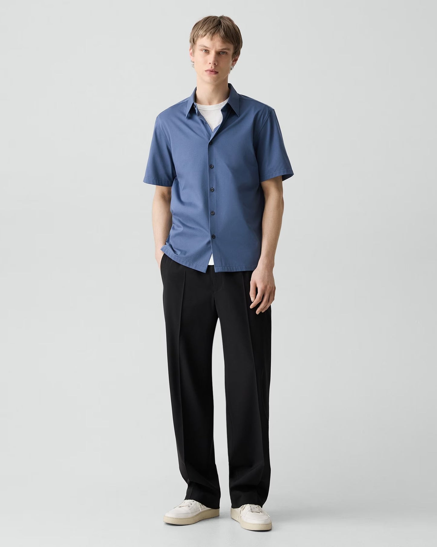 Irving Short-Sleeve Shirt Structure Knit Bering - Theory Men